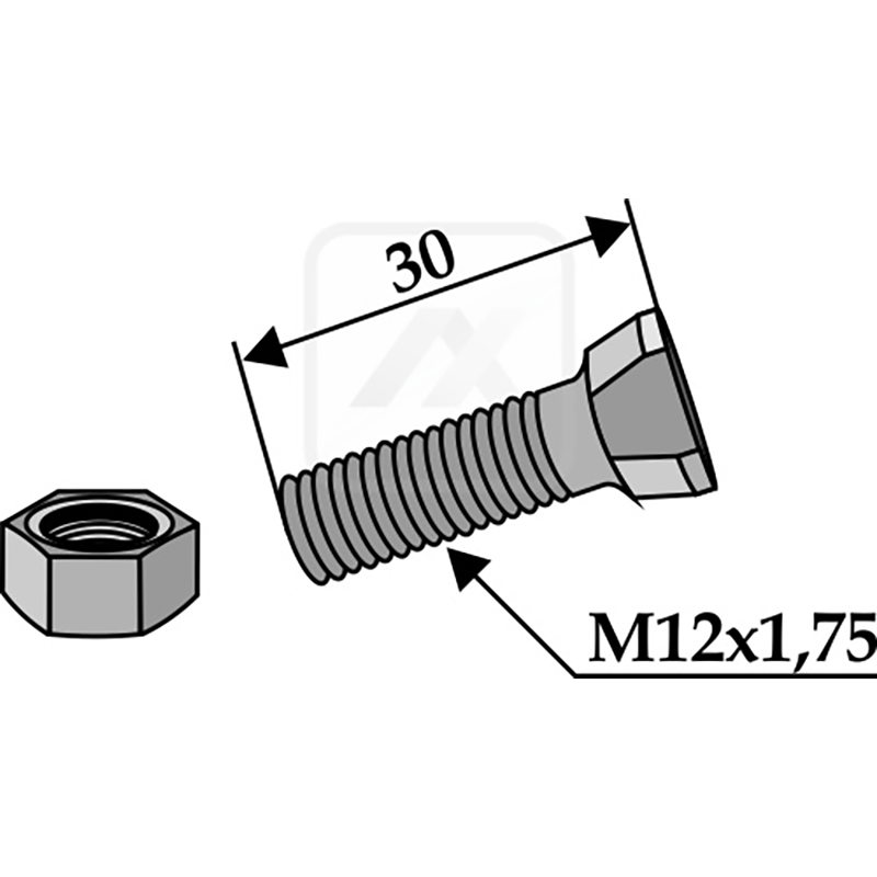 Landwirtschaft Bodenbearbeitung Grubber Schare & Leitbleche Scharschraube M12 x 1,75 x 30 mit Sechskantmutter Frost Landwirtschaft Bodenbearbeitung Grubber Schare & Leitbleche Scharschraube M12 x 1,75 x 30 mit Sechskantmutter Frost