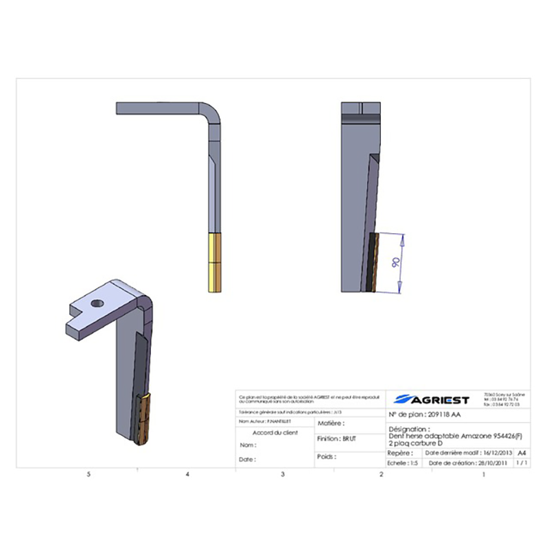 Kreiseleggenzinken Nachbau Amazone 954426 (F) Mit 2 Hartmetallplatten
