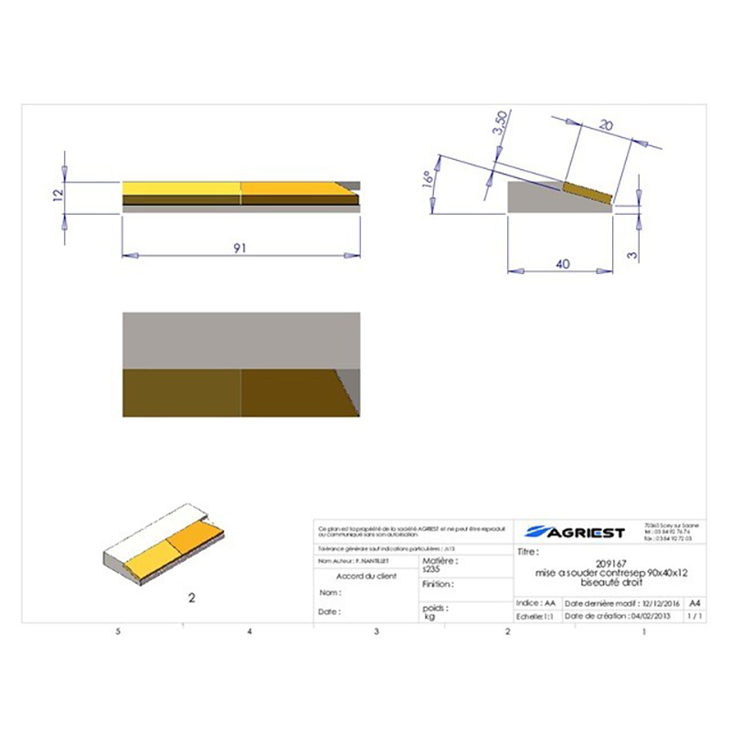Grubber Anschweißteile Flach Anschweissteil Anlage 90X40X12 Abgeschrägt Hartmetall
