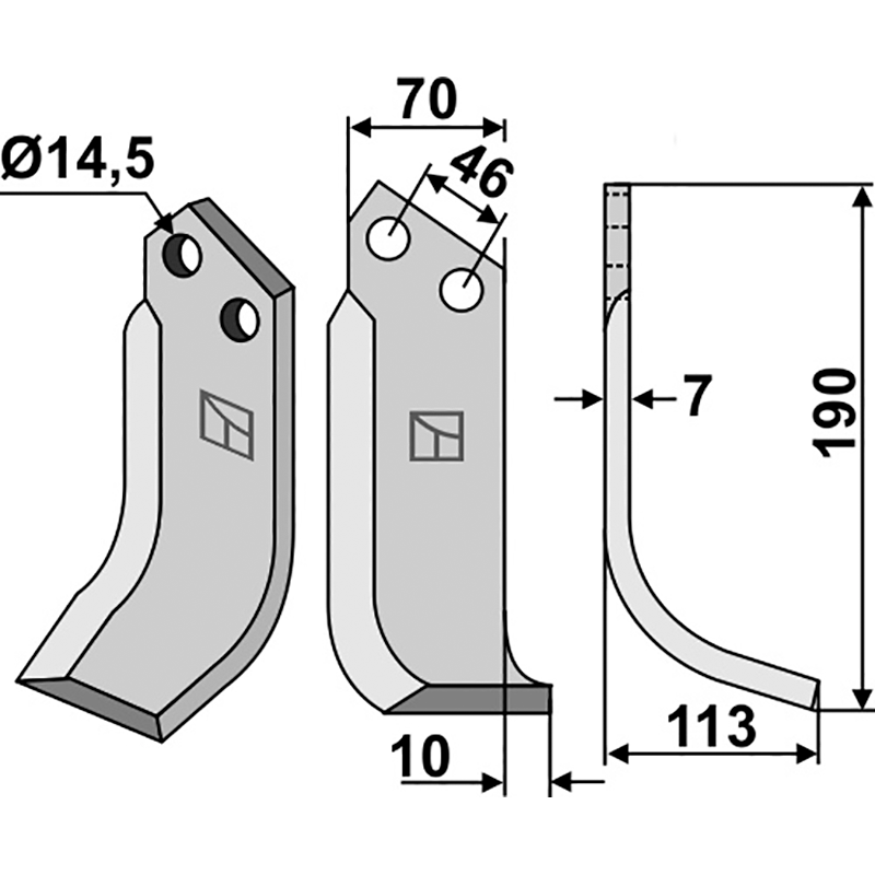 SOV-03R Fräsmesser, rechte Ausführung Muratori|Sovema|Ommas 1200013|900111003|140 Fräsmesser, rechte Ausführung IHOF SOV-03R