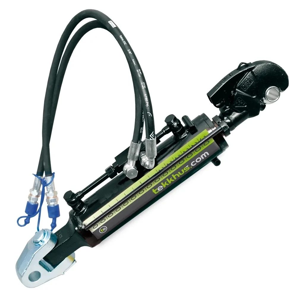 Hydraulischer Oberlenker Kategorie 2 Komplett-Satz anbaufertig Hydraulischer Oberlenker KAT 2 schwere Ausführung mit Gabelgelenkkopf, 80er Zylinder und 40er Kolben für Traktoren.
