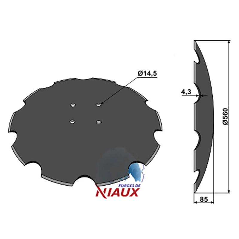 Landwirtschaft Bodenbearbeitung Scheibeneggen Scheibe gezackt Quivogne Tellerscheibe