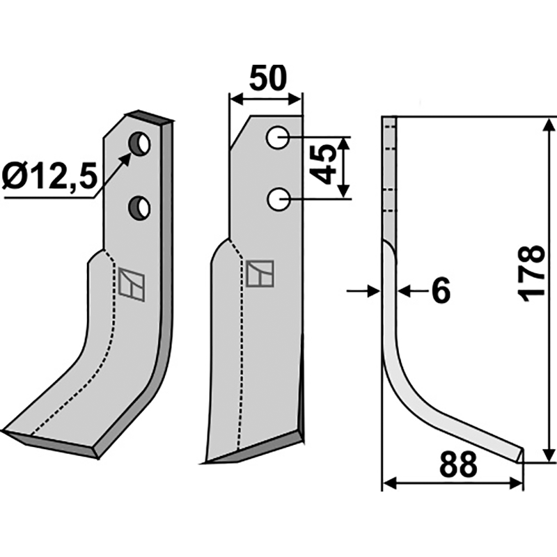 Carraro Antonio 6809002 Fräsmesser, rechte Ausführung IHOF CAR-02R