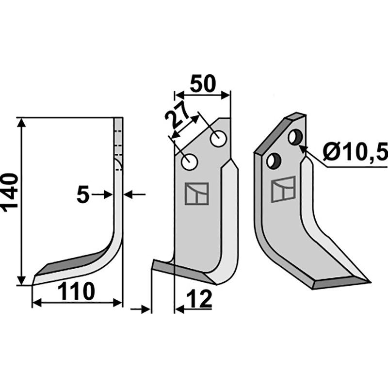Muratori 12014300 Fräsmesser, linke Ausführung IHOF MUR-09L
