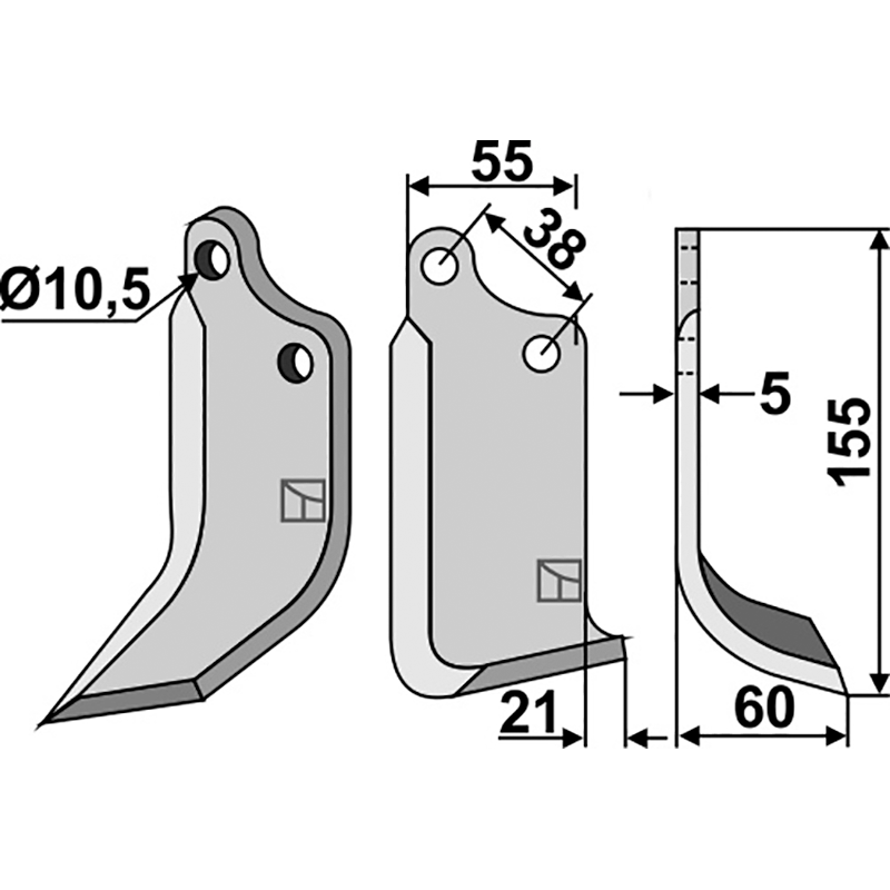 AGR-15R Fräsmesser, rechte Ausführung Agria 1767-12868 Fräsmesser, rechte Ausführung IHOF AGR-15R