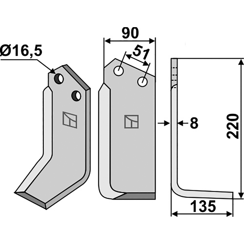 HOW-33R Fräsmesser, rechte Ausführung Howard 9911 Fräsmesser, rechte Ausführung IHOF HOW-33R