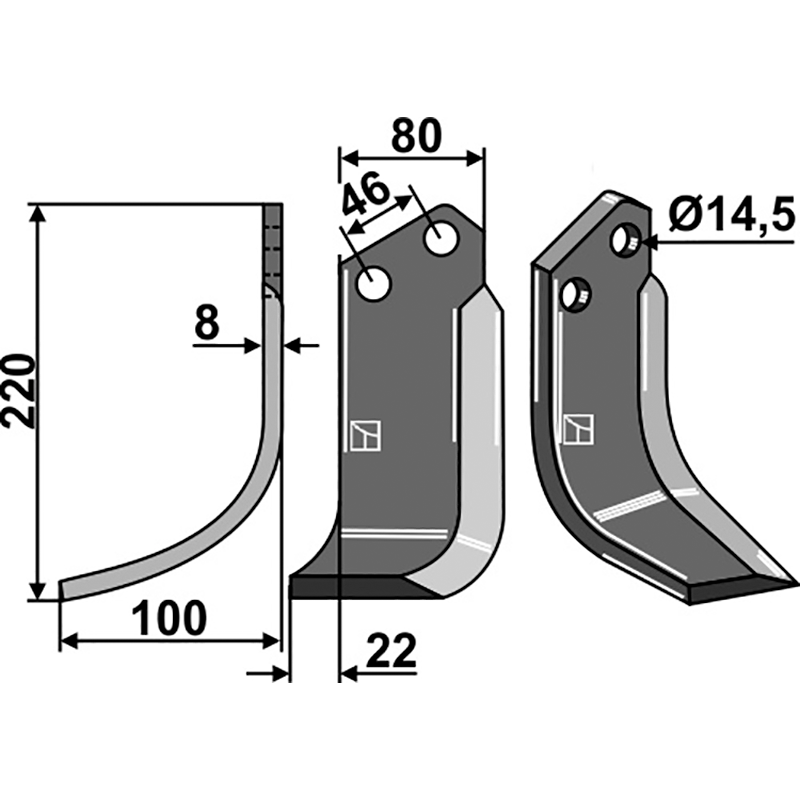 BRE-22L Fräsmesser, linke Ausführung Breviglieri 0003061S Fräsmesser, linke Ausführung IHOF BRE-22L