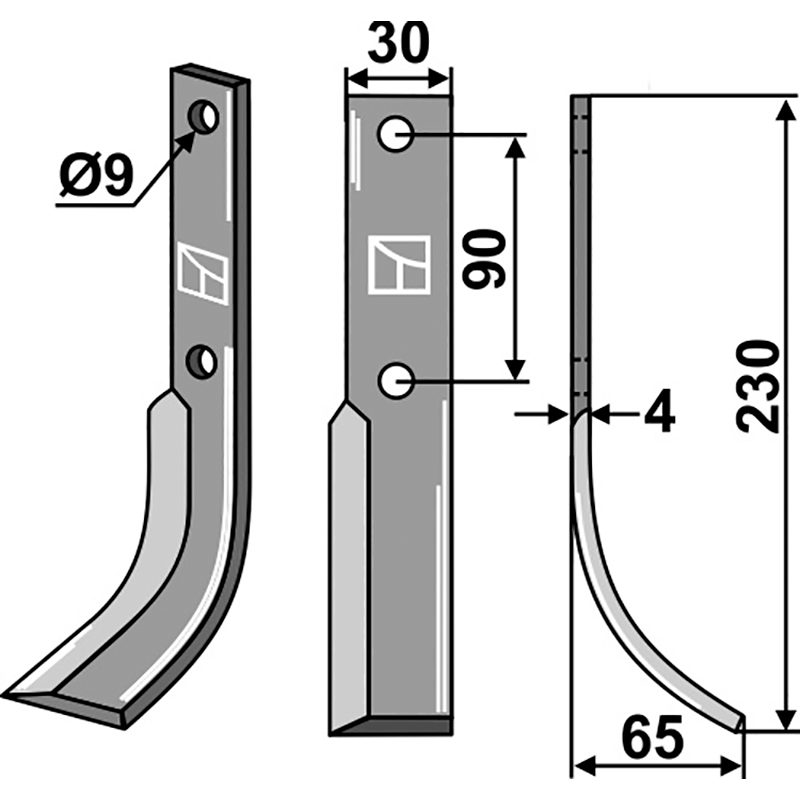 HON-10R Fräsmesser, rechte Ausführung Honda F50/65 Fräsmesser, rechte Ausführung IHOF HON-10R