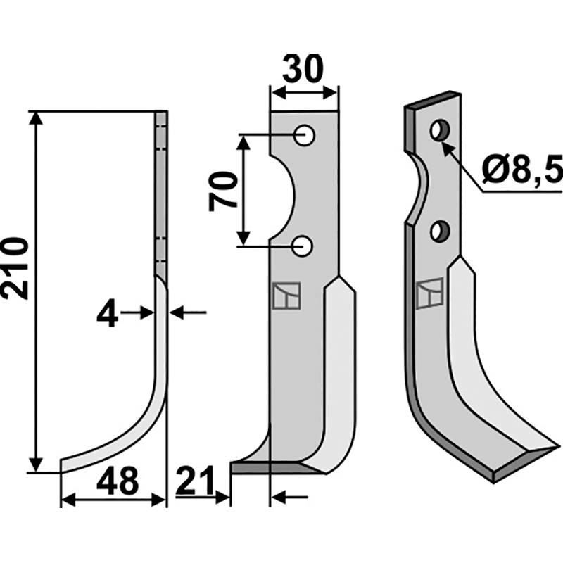 Agria Fräsmesser, linke Ausführung IHOF AGR-20L