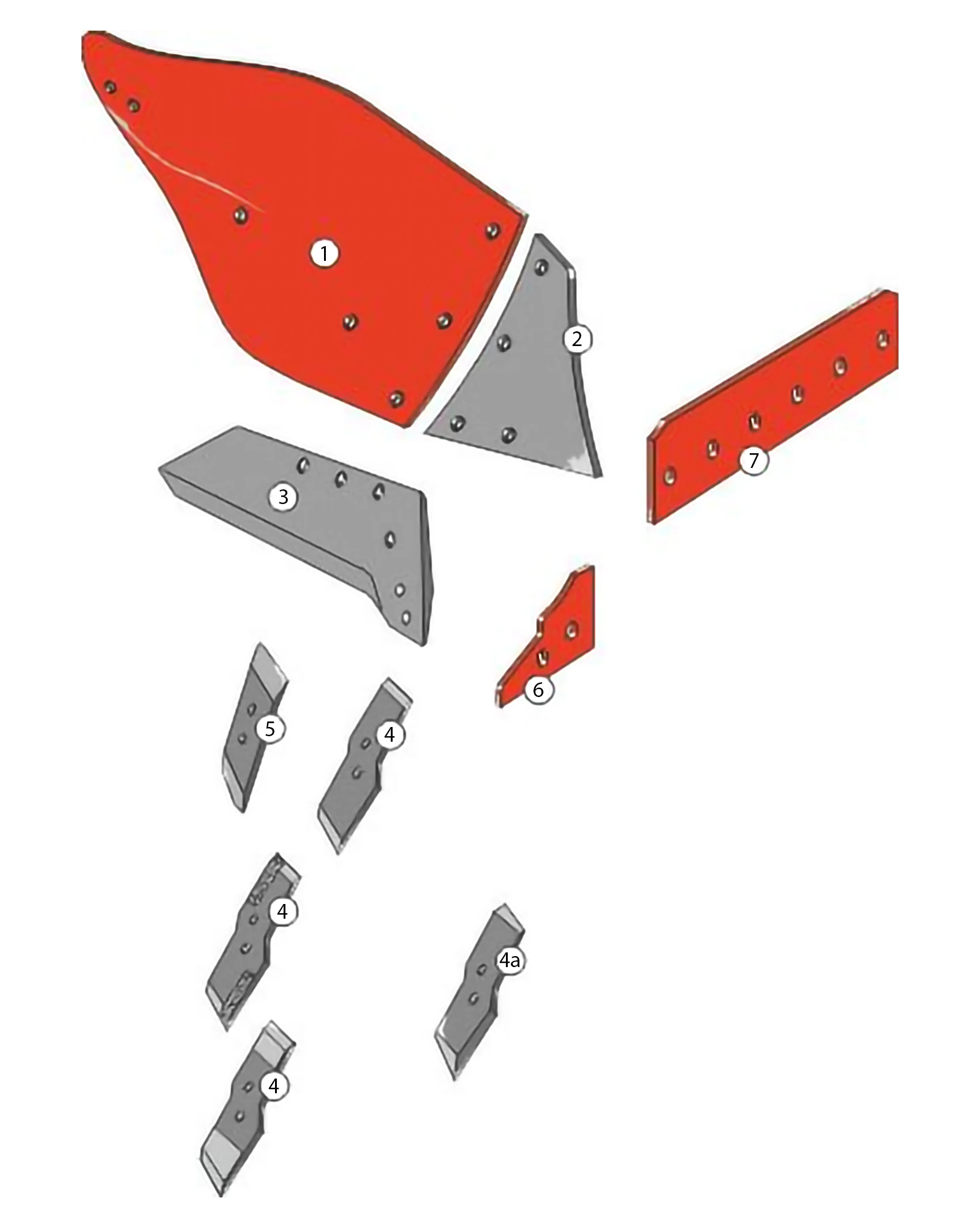Explosionszeichnung Kuhn Pflugkörper Typ L