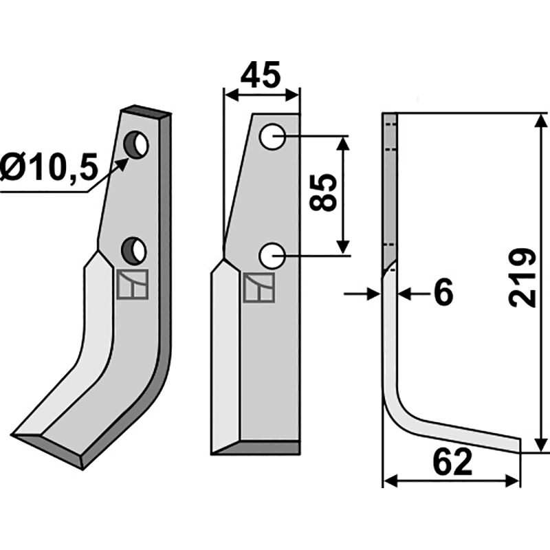 MAB-10R Fräsmesser, rechte Ausführung M.A.B. Bocchini 4149 Fräsmesser, rechte Ausführung IHOF MAB-10R