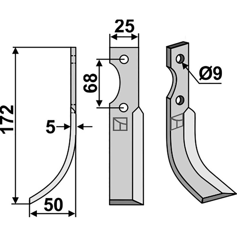 PAS-12L Fräsmesser, linke Ausführung Pasquali 532 - 500161 Fräsmesser, linke Ausführung IHOF PAS-12L