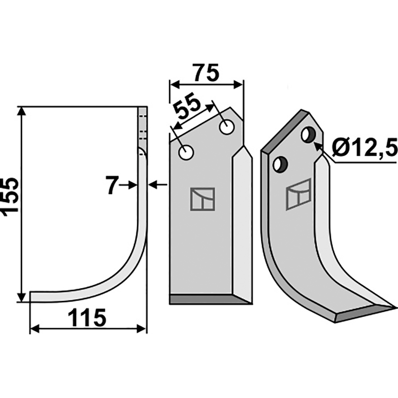NAR-01L Fräsmesser, linke Ausführung Nardi 4CS5012 Fräsmesser, linke Ausführung IHOF NAR-01L