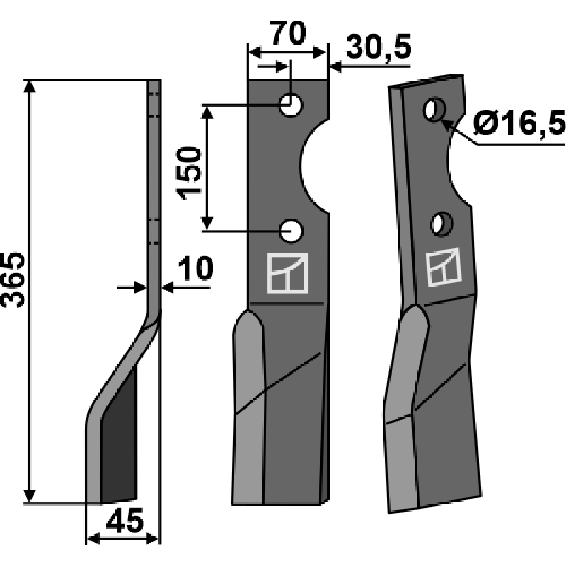 ALP-65L Rotorzinken, linke Ausführung Alpego D01399 Rotorzinken, linke Ausführung IHOF ALP-65L
