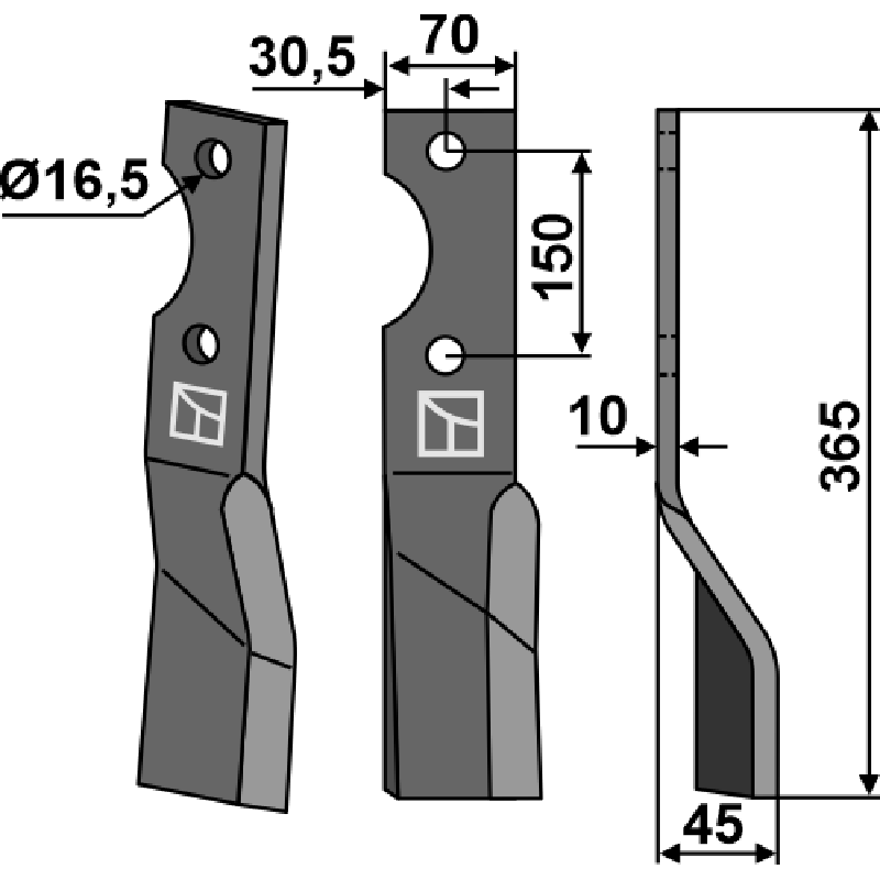 Alpego D01398 Rotorzinken, rechte Ausführung IHOF ALP-65R