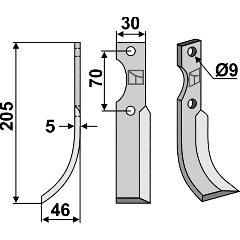 Honda F300 Fräsmesser, linke Ausführung IHOF HON-03L