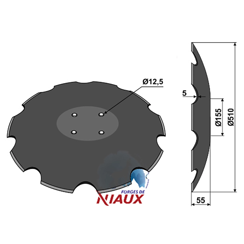 Landwirtschaft Bodenbearbeitung Scheibeneggen Scheibe mit flachem Ansatz gezackt Kerner Landwirtschaft Bodenbearbeitung Scheibeneggen Scheibe mit flachem Ansatz gezackt Kerner