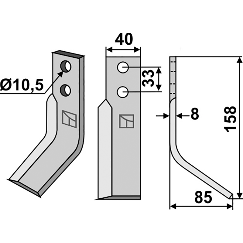 ZAP-06R Fräsmesser, rechte Ausführung Zappator Z2-Z3 Fräsmesser, rechte Ausführung IHOF ZAP-06R