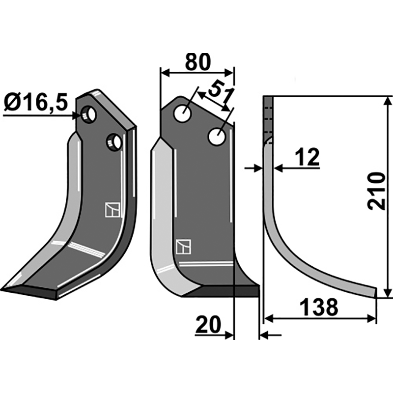 HOW-88R Fräsmesser, rechte Ausführung Howard 103524 Fräsmesser, rechte Ausführung IHOF HOW-88R