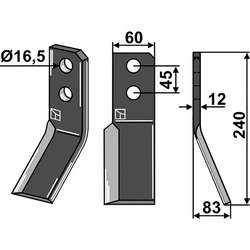 VLT-08R Fräsmesser, rechte Ausführung Valentini 1MS000141 Fräsmesser, rechte Ausführung IHOF VLT-08R