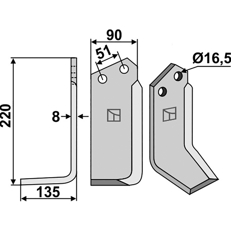HOW-33L Fräsmesser, linke Ausführung Howard 9910 Fräsmesser, linke Ausführung IHOF HOW-33L
