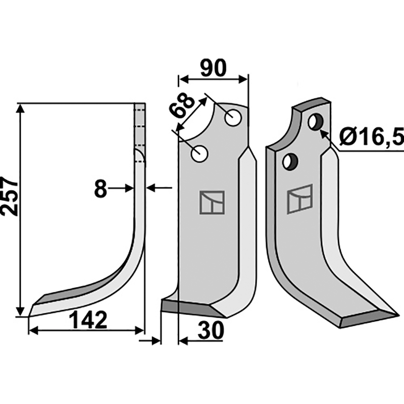 MAS-06L Fräsmesser, linke Ausführung Maschio/Gaspardo 20100413 Fräsmesser, linke Ausführung IHOF MAS-06L