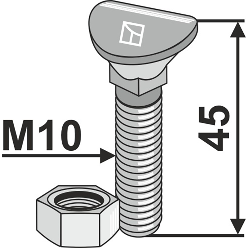 Landwirtschaft Bodenbearbeitung Grubber Schare & Leitbleche Planetschraube - M10x45 - 10.9 Landwirtschaft Bodenbearbeitung Grubber Schare & Leitbleche Planetschraube - M10x45 - 10.9