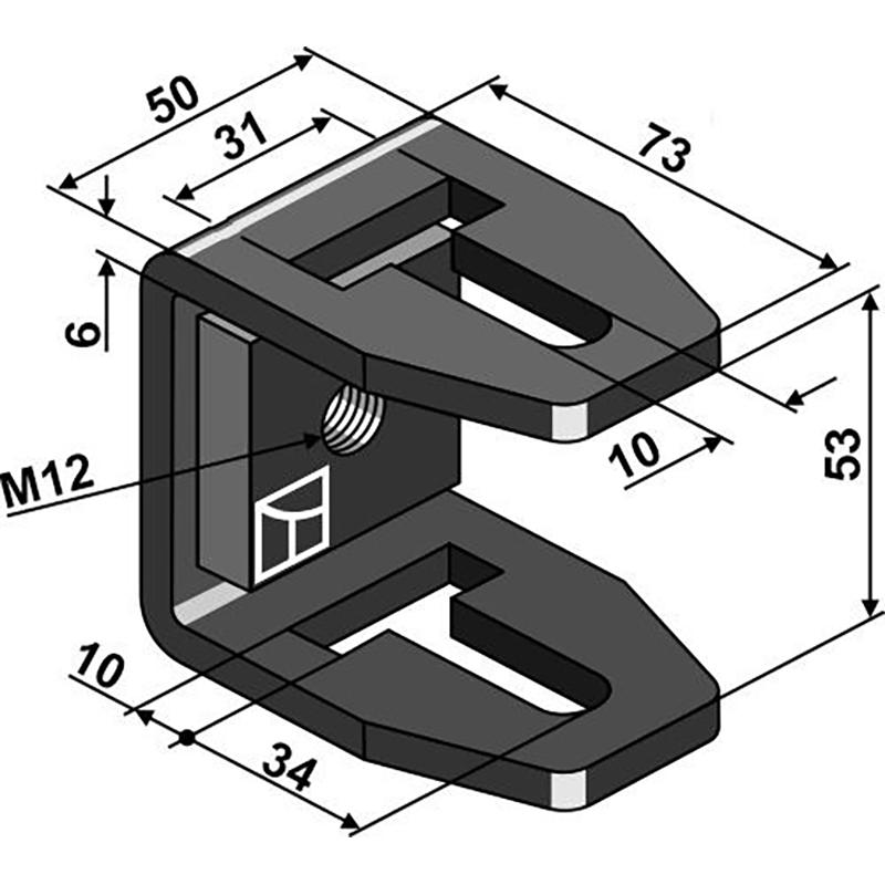 Landwirtschaft Bodenbearbeitung Grubber Schare & Leitbleche Klemme 73mm