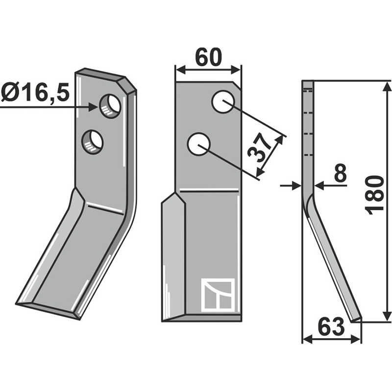MSA-10R Rotorzinken, rechte Ausführung Massano Rotorzinken, rechte Ausführung IHOF MSA-10R