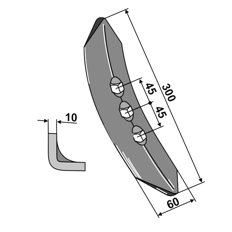 Grubberschar passend Köckerling-Allrounder Länge 300mm Breite 60mm Grubberschar passend Köckerling-Allrounder Länge 300mm Breite 60mm