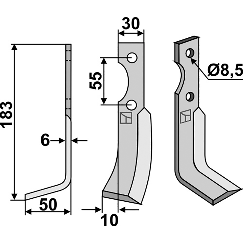 Carraro Antonio 37935005 Fräsmesser, linke Ausführung IHOF CAR-11L