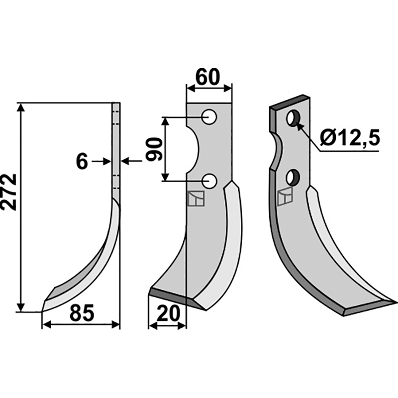 ADR-01L Fräsmesser, linke Ausführung Adriatica|Ferrari Fräsmesser, linke Ausführung IHOF ADR-01L