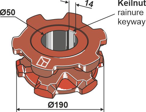 Nusskettenrad Ø190 |69-6-763 Industriehof Scherenbostel | Nusskettenrad Ø190 (69-6-763)