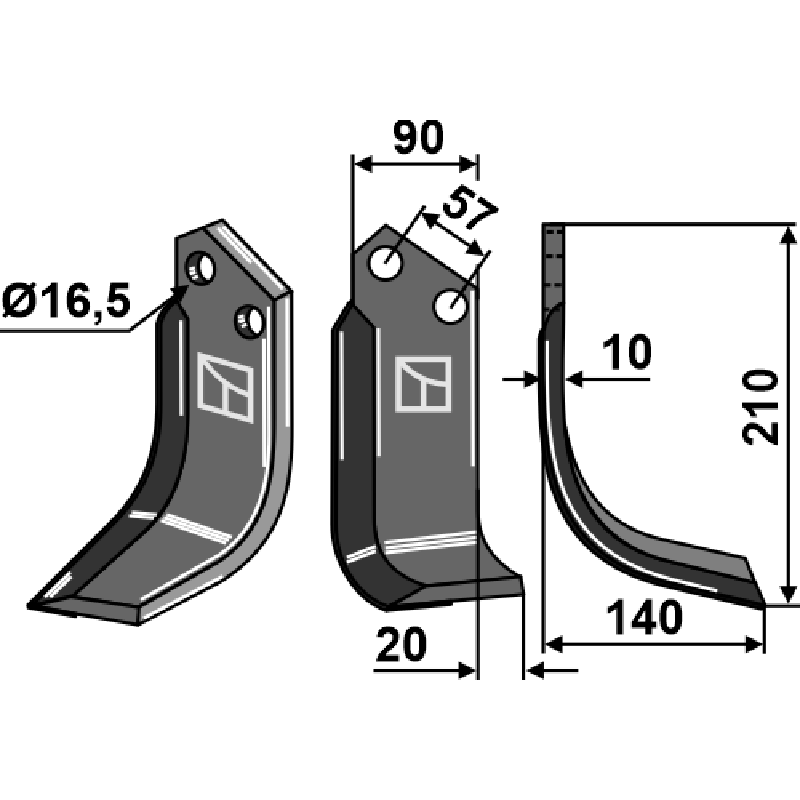 Kuhn K1611270 Fräsmesser, rechte Ausführung - Hartmetallbeschichtet IHOF KUH-183R