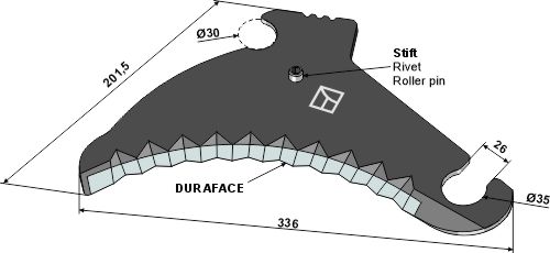 Rundballenmesser 336mm - DURAFACE