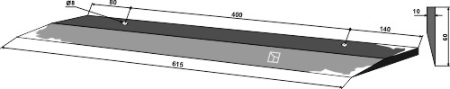 Seitenmesser 615mm - rechte Ausführung