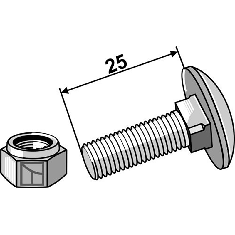 Landwirtschaft Bodenbearbeitung Grubber Schare & Leitbleche Schraube - M8 x 25 Landwirtschaft Bodenbearbeitung Grubber Schare & Leitbleche Schraube - M8 x 25