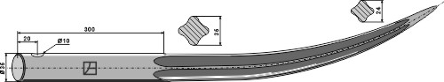 Gebogener spitzer Zinken