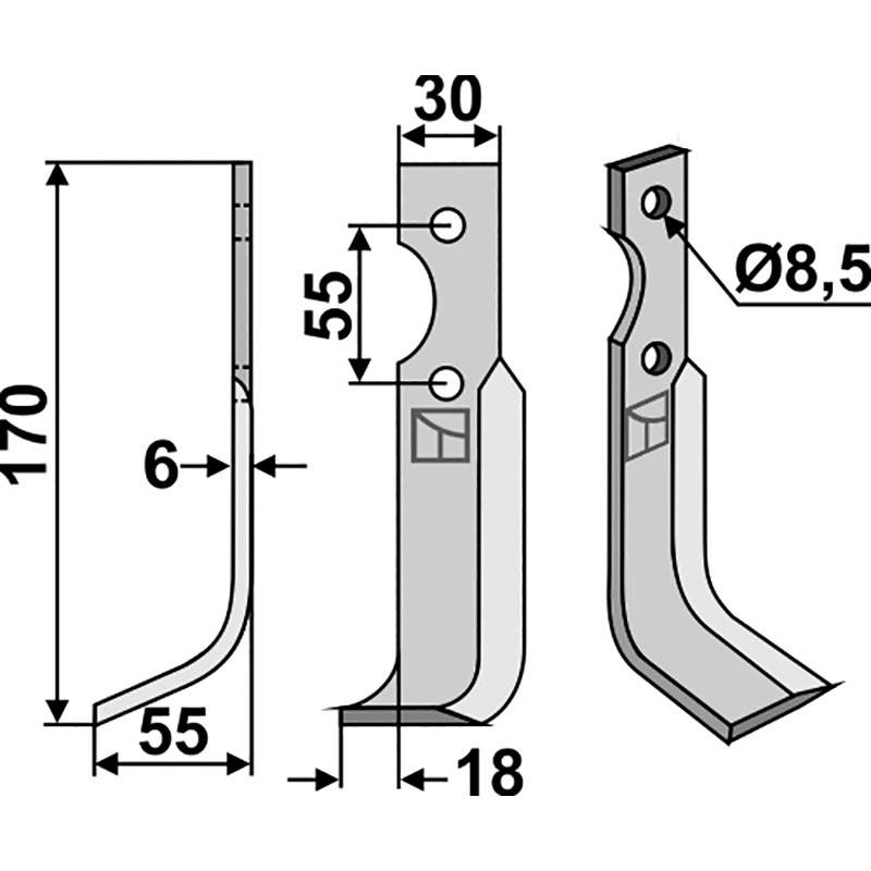 BCS-14L Fräsmesser, linke Ausführung B.C.S.|Bertolini 59278 Fräsmesser, linke Ausführung IHOF BCS-14L
