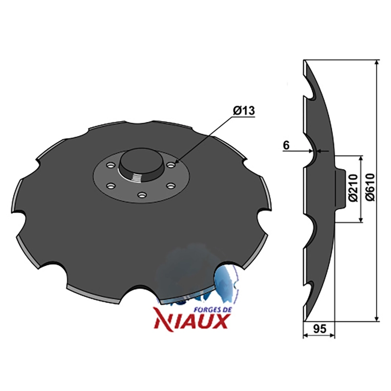 Landwirtschaft Bodenbearbeitung Scheibeneggen Scheibe mit flachem Ansatz gezackt Maschio Landwirtschaft Bodenbearbeitung Scheibeneggen Scheibe mit flachem Ansatz gezackt Maschio