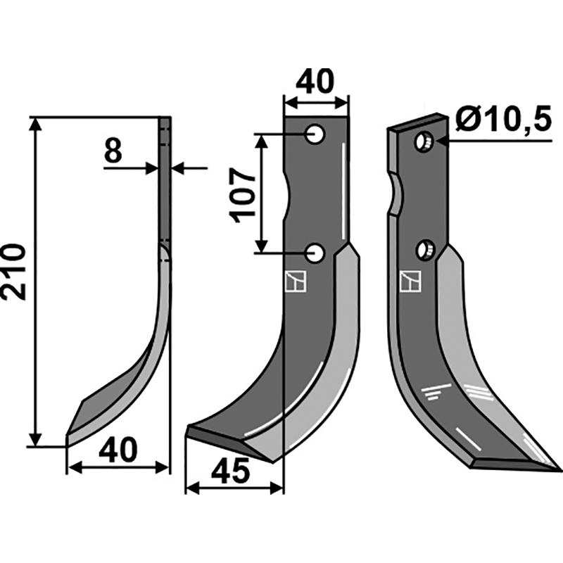 CAL-02L Fräsmesser, linke Ausführung Calderoni Fräsmesser, linke Ausführung IHOF CAL-02L