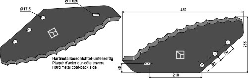Futtermischwagenmesser - Hartmetallbeschichtet