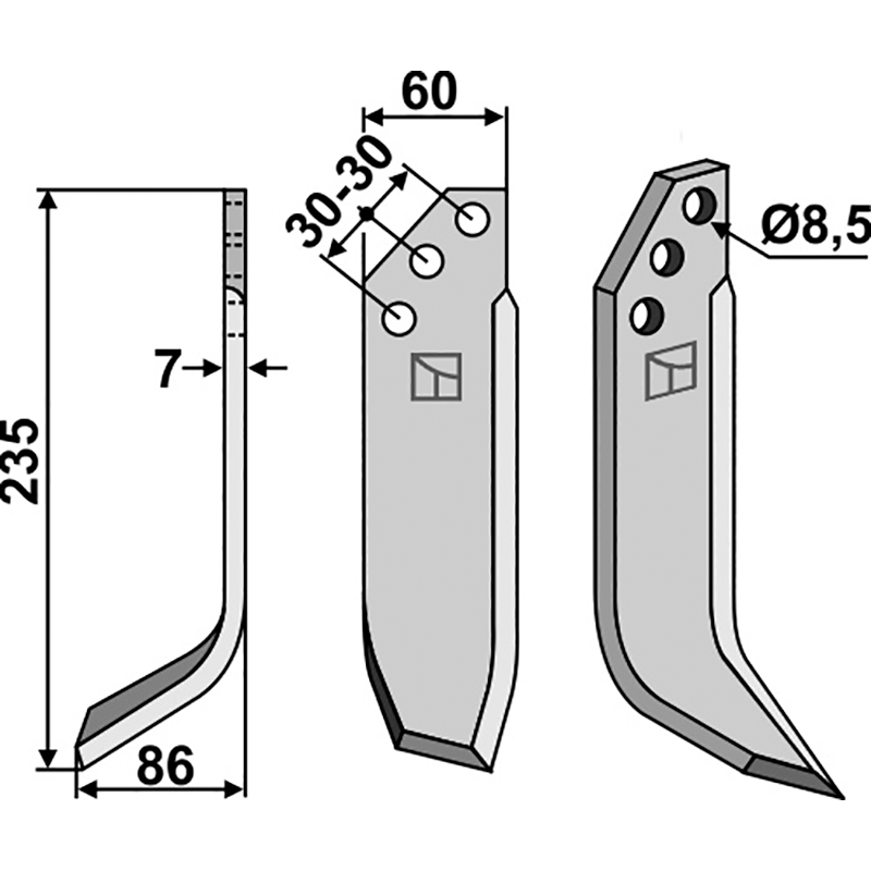 KUH-14L Fräsmesser, linke Ausführung Kuhn 596032 Fräsmesser, linke Ausführung IHOF KUH-14L