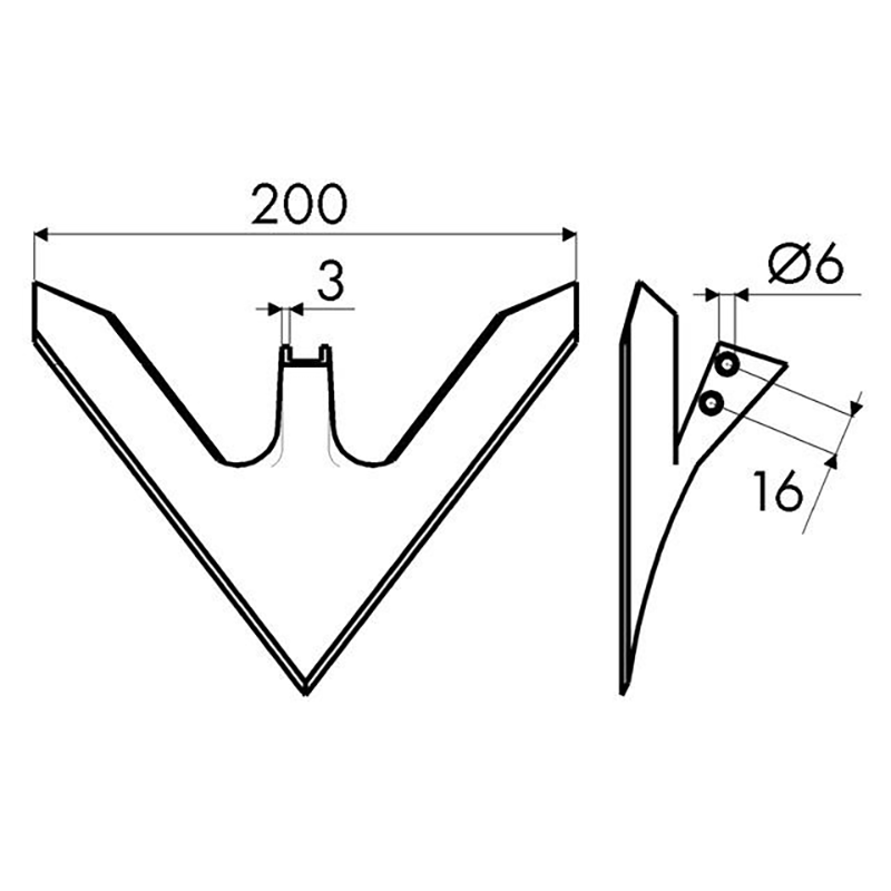 Hacktechnik Gänsefussspitze 200X3 Rau-Schmotzer