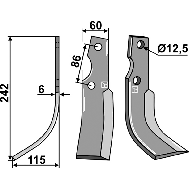 Kuhn 51503200 Fräsmesser, linke Ausführung IHOF KUH-71L