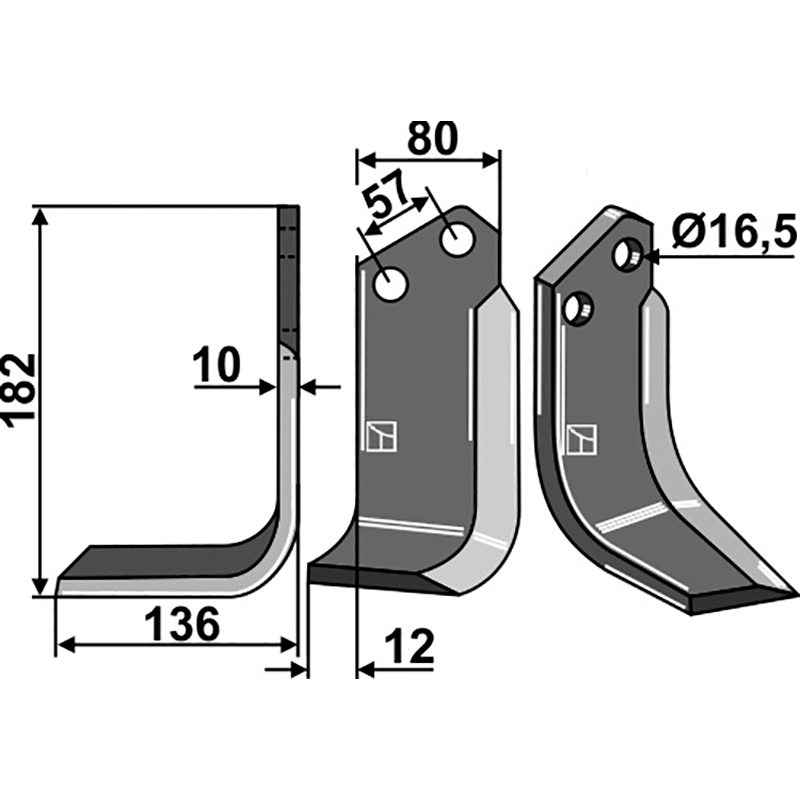CEL-38L Fräsmesser, linke Ausführung Celli 722561 Fräsmesser, linke Ausführung IHOF CEL-38L
