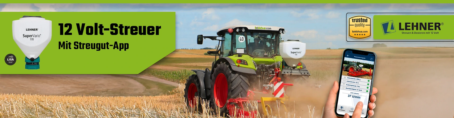 LEHNER 12 Volt-Streuer für Zwischenfrucht