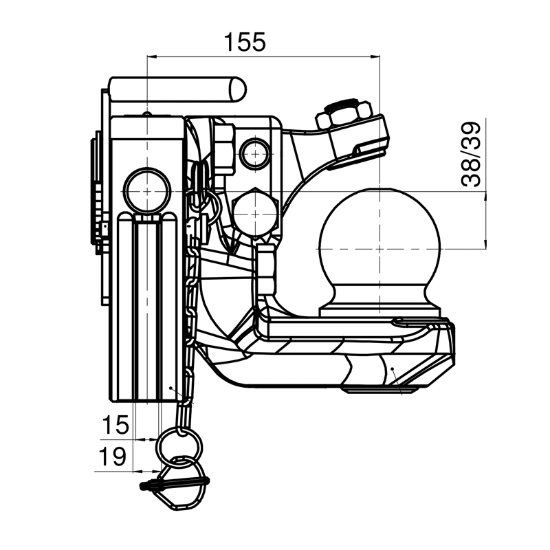 Kugeleinsatz K80 Scharmüller 03632046A02 320mm CASE-IH Steyr Kugeleinsatz K80 320mm für Case IH New Holland