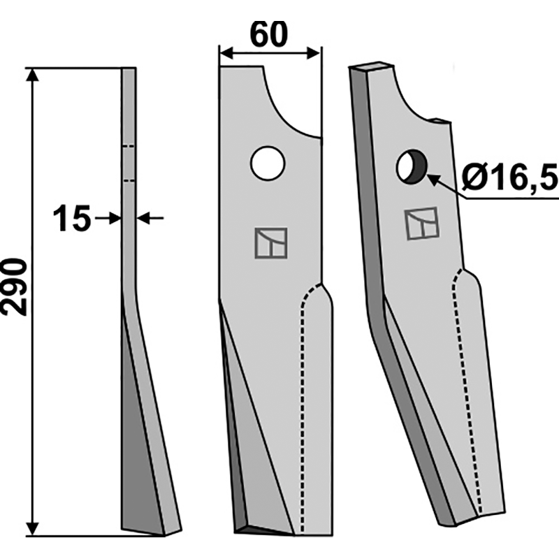 Kuhn 52359200 Rotorzinken, linke Ausführung IHOF KUH-46L