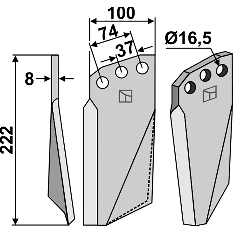 Kuhn 52325300 Rotorzinken, linke Ausführung IHOF KUH-59L